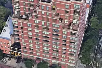 Building aerial highrise, project building in New York