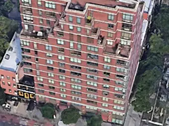 Building aerial highrise, project building in New York