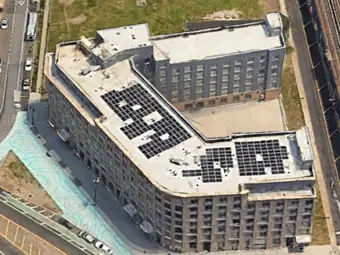Building aerial solar, project building in New York