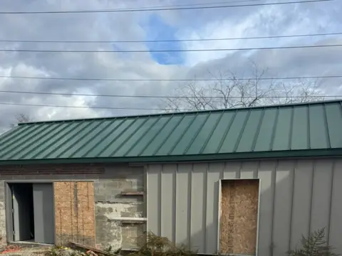 Building metal green roof, project building in New York