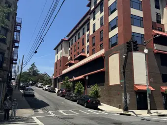 Building residences corner, project building in New York