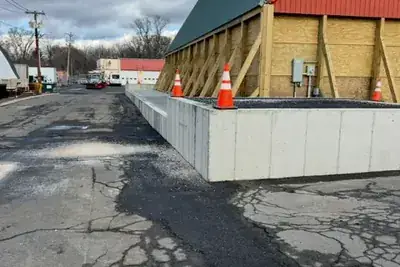 Concrete retaining wall, concrete work in New York