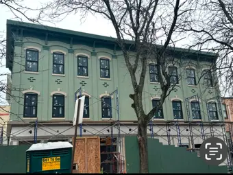 Facade victorian scaffold, facade renovation in New York