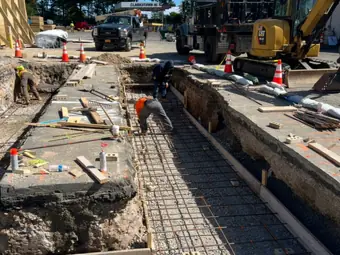 Foundation excavation crew, foundation work in New York