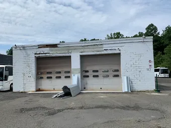 Garage building before, parking garage work in New York
