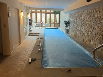 Interior pool corridor, interior work in New York
