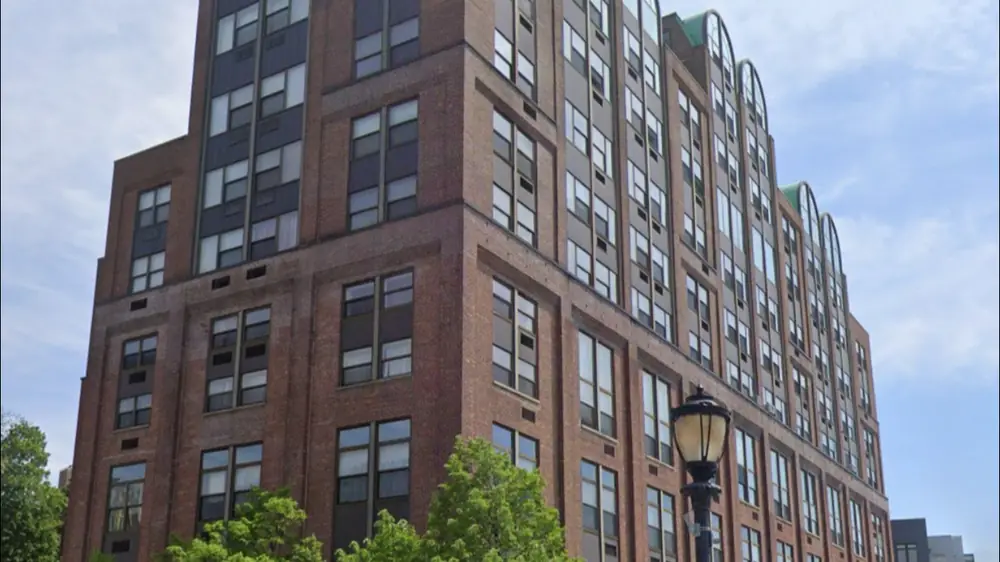 Completed masonry elevation on a New York City building viewed from the street