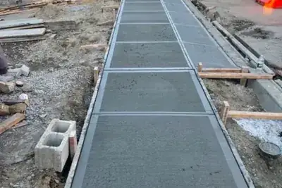 Sidewalk formwork panels, sidewalk and curb work in New York