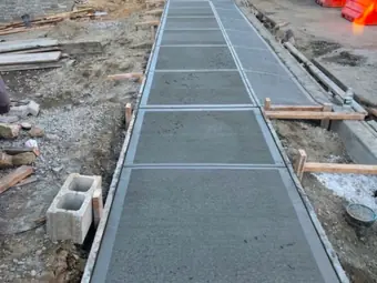 Sidewalk formwork panels, sidewalk and curb work in New York