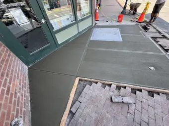 Sidewalk plaza pavers, sidewalk and curb work in New York