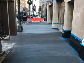 Sidewalk under shed nyc, sidewalk and curb work in New York