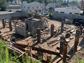 Steel columns site, steel repair in New York